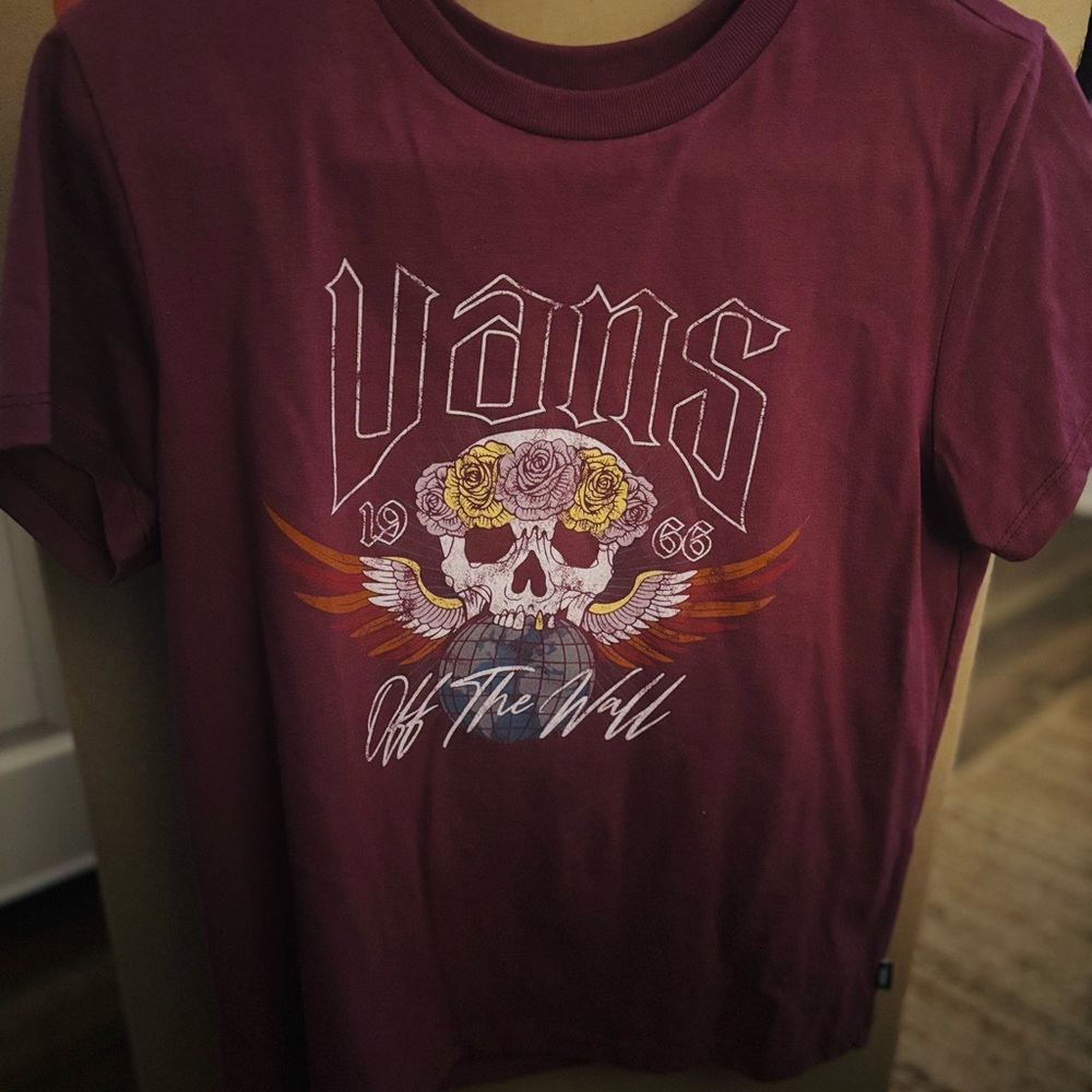 Vans Maroon Skull Graphic Tee